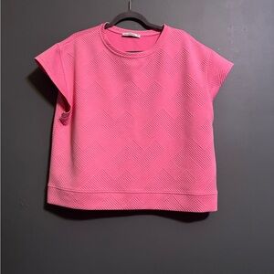 See and be seen women’s bright pink preppy boutique blouse size medium